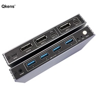 8K 60Hz DP KVM Switch 4K 120Hz DisplayPort 4 USB 3.0 for Mouse Keyboard U Disk Laptop PC TV Monitor