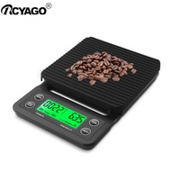 RCYAGO 3kg/0.1g Drip Coffee TimerElectronic Digital Coffee Scale Digital Kitchen TimerLCD Dispaly Co
