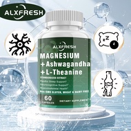 Magnesium Glycinate Supplement for Sleep, Mood, Stress, & Relaxation, Muscle Health with Ashwagandha