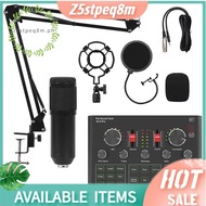 【Z5stpeq8m】BM800 Condenser Microphone Set with V9X PRO Sound Card Mixer for Live Broadcast Recording Computer Karaoke Sing