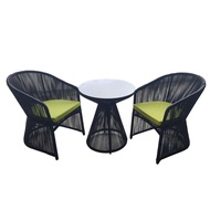 Linear Weather Proof Outdoor / Indoor 3 Pcs Table & Chair Furniture