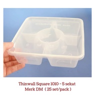 Thinwall Square DM 1010ml / Thinwall Square DM 5 Sekat. Isi 25pcs