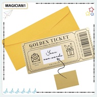 MAGICIAN Golden Ticket Scratch- Card, Scratch  Ticket with Envelope Concert Ticket,  Party Favor Raf