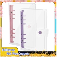 【D&F】2 Pack A6 Soft PVC 6 Rings Binder, Clear Budget Binder, Refillable Planner Binder, Ring Binder 