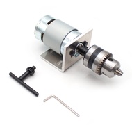Mini Micro Lathe DIY 775 DC 12-24V Motor With Bracket B12 Drill Chuck Clamping Range 1.0-10MM Speed 