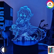 Acrylic Led Night Lamp Genshin Impact Ganyu Led Night Light Game