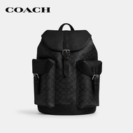 COACH กระเป๋าเป้/กระเป๋าสะพายหลังผู้ชายรุ่น Warner Backpack In Signature Canvas CW211 QBMI5 สีดำ Bla