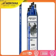 12pcs 2b Pencils Montana MT2BO1B/Penail 2b Computer Pencilbiru
