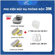 3M Filter 6001,6003,6006 combines 5N11 dust filter and 501 holding cap to filter organic vapors, gas