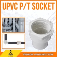 【32MM & 40MM】UPVC FAUCET P/T SOCKET / WATER PIPE SOCKET / PAIP PLASTIK PUTIH SOCKET BENANG DALAM / P