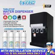 [FREE INSTALL] I-TECH Hot Normal Cold Tabletop Water Dispenser NB-32T - Compressor Cooling - 4 Stage