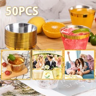 50pcs 9OZ Plastic Cups Disposable Cups Elegant Gold Rim Wedding Birthday Party Plastic Party Cup