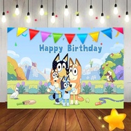 Bluey Family Photography Background Cartoon Dog Bingo Cloth Photo Shooting Backdrops Birthday Party 