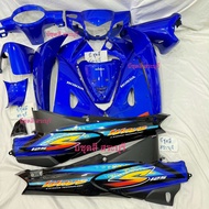 ชุดสีเวฟ125sหน้าแหลม(รุ่นไมล์ดิจิตอล)/ แฟริ่งเวฟ125sหน้าแหลม/ เฟรมwave125sหน้าแหลม สีน้ำเงินแก้วดำ ก