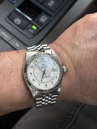 二手、原裝勞力士 Rolex Datejust 16014、罕有白色Boiler Gauge寶璣字面