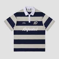 Exhale Apparel Tshirt Kaos Polo Oversize Salur Stripes Defeated Grey