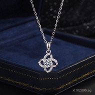 999Female ins Hot-Selling Lucky Clover Pendant Heart-Shaped Cross-Border Collarbone Chain Pure Silve
