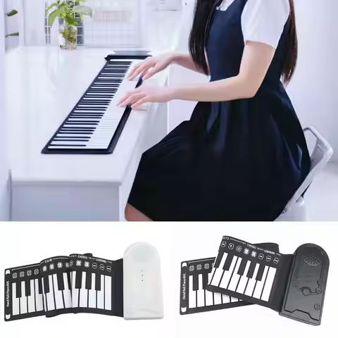 Roll Up Piano Keyboard Foldable Hand Roll Piano 49 Keys Hand Roll Piano For Beginners Kids Adults Ed
