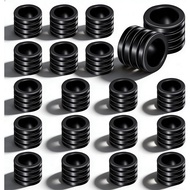 20 PCS Manik Paracord, Manik Spacer Tiang Keluli Tahan Karat, Manik Paracord Hitam, Manik Logam Luba