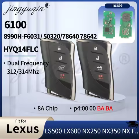 For Lexus LX600 NX250 NX350 LS500 NX F LX RX 2022-2024 Smart Car Key 312/314MHz 6100 8A P4=BA HYQ14F