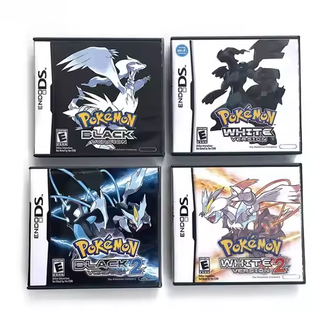 English USA Black and White 1 2 Combined Card Combined Card with Box Cassette DS Pokemon Game Card f