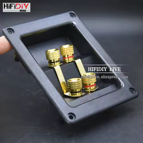 HIFIDIY LIVE Speakers Terminal Box Shell 4 copper Binding Post (Install Hole 94x74mm)Wire Cable Conn