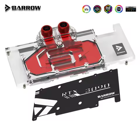 Barrow GPU Water Block For ZOTAC GAMING RTX 3090 3080 TI, 5V ARGB 3PIN Motherboard AURA SYNC BS-ZOXG