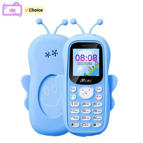 New H21 Mini Cute Cartoon Style Mobile Phone 1.44inch Screen MTK GSM 2G Feature Phone Torch FM Radio