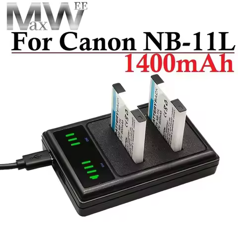 1400mAh NB 11L Battery Charger With NB11L NB-11L Battery Set For Canon SX410 is SX420 is Lxus 182 IX