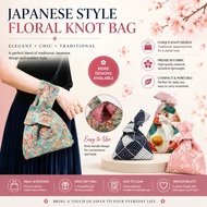 Japanese Style Floral Knot Bag /Japanese Handbag Wristlet Bag - Small Coin Tote Handle Bag Knot Pouc