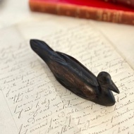 40490-迷人法國古董手工雕刻木鴨 14cm