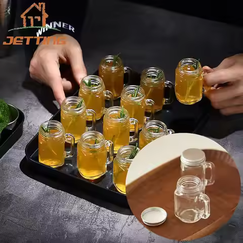 1Pc Mini Mason Jar for Jam Honey Portable Leakproof Coffee Milk Juice Bottle with Lid Home Party Bar