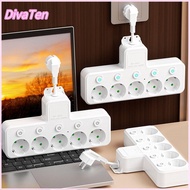 4/5 Plugs EU Plug Outlet USB Wall Mounted Wall Power Socket Durable Universal Outlet Electrical Sock