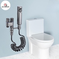 [AZGROUP]Bathroom Toilet Bidet Head Handheld Spray Dual Valve Hose