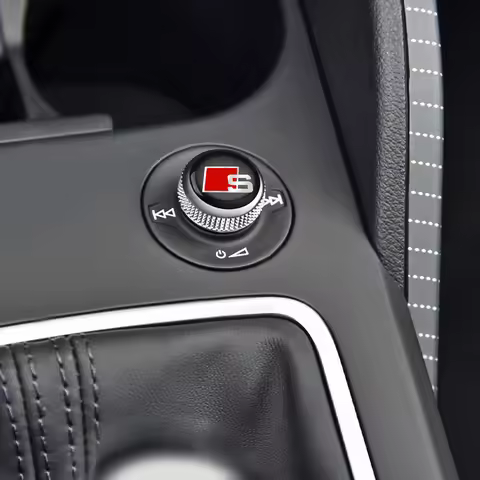 2025 Hot 4Pcs 20mm Aluminum Car Multimedia Knob Badge Stickers For Audi sline A4 B7 B8 B9 A3 8P 8V 8