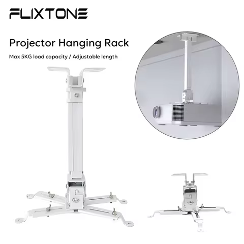 FlixTone D10S / D9W Ultra Adjustable Projector Ceiling Mount, Four-Claw Wall/Ceiling Bracket, Univer