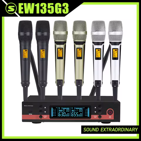 EW135 G3 EW100G3 EW135G3 with 2 Channel SKM9000 UHF Metal Dynamic Wireless Microphone System for Kar