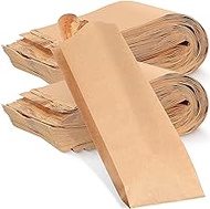 150 Pieces Paper Bread Bag Homemade Bread Bags Paper Bread Storage Bags Disposable Long Bread Cookie Packaging for Bakery or Food Baking, 4.5 x 2.5 x 16 Inches (Brown)