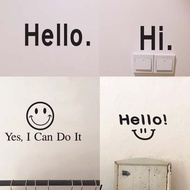 Simple Hello Hi Hi Hi Hi Unique Stickers English Smiley Face Costume Shop Nordic Style Living Room D