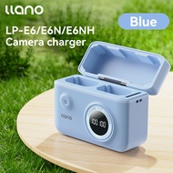 LLANO LP-E6 LP-E6N ที่ชาร์จกล้อง LP-E6NH ช่องคู่จอแสดงผลดิจิตอลที่มีฟังก์ชั่นการที่เก็บข้อมูล SD Car