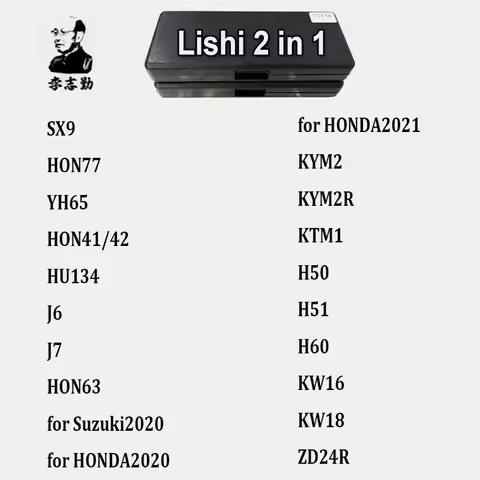 Lishi 2 in 1 SX9 HON77 YH65 HON42/41 HU134 J6 J7 HON63 for Suzuki2020 HONDA2020 HONDA2021 KYM2 KYM2R
