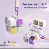 Medicine Box Portable Medicine Box Magnetic Pill Box 8 Slots Unique Cube Design, Medicine & Vitamin 