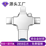 Serasi dengan Apple Phones OTG Adapter USB3.0 to Apple Type-C TF Four-in-One Card Reader 4.6