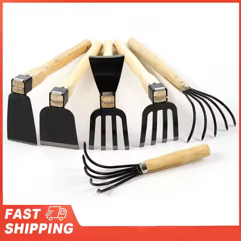 5-Claw Rake with Wooden Handle Garden Rake Cultivator Mini Hoe and Cultivator Garden Hand Hoe & Till