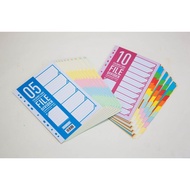 Index Divider File Filing Separator A4 Paper 5c / 10c East File or Battleship 10tab Jan-Dec / 12c
