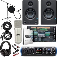 PreSonus Studio 24c 2x2 USB Type-C Audio/MIDI Interface w/Eris 3.5 Pair Studio Monitors and 1/4β TRS