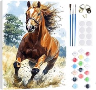 RICUVED Horse Painting by Numbers Children with Frame, Animals Paint by Numbers for Child, Cute Oil 