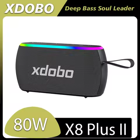 XDOBO X8 PLUS II 80W RGB Lighted Wireless Bluetooth Speaker TWS Stereo IPX6 Waterproof Subwoofer Spe