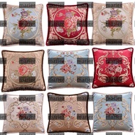 MARIER Pillow Cover, Jacquard Vintage Decorative Cushion Covers, 48x48cm Embroidered Floral Home Dec