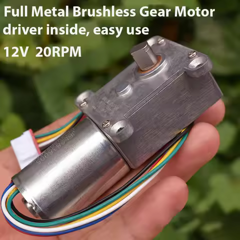 Micro 28mm Brushless Gear Motor DC 12V Slow Speed All Metal Gearbox Engine PWM Signal Speed Adjuster